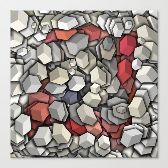 Chaotic 3D Cubes Canvas Print