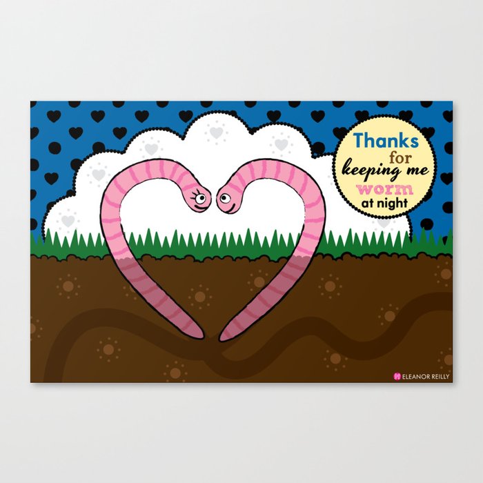 Lovebugs - Thanks for keeping me worm at night Canvas Print