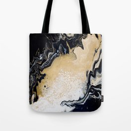 Black Gold: Acrylic Pour Painting Tote Bag