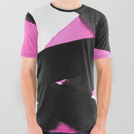 Superwatercolor Pink and Black All Over Graphic Tee