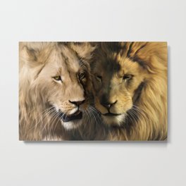 Lions Metal Print | Digital, Animal, Nature 