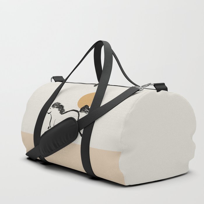 Wild Horse Simple Illustration - beige  Duffle Bag