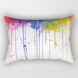 Rainbow Color Burst 2 - Watercolor  #Society6 Rectangular Pillow