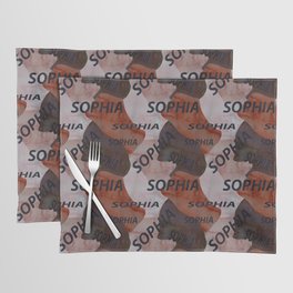 Sophia pattern in brown colors and watercolor texture Placemat