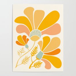 Summer Wildflowers in Golden Yellow Poster