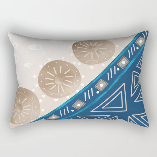 Abstract pattern brown blue . Rectangular Pillow