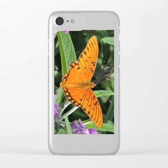 A Gulf Fritillary Shows Wear and Tear Clear iPhone Case