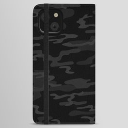 Black modern camouflage pattern. vector background illustration  iPhone Wallet Case