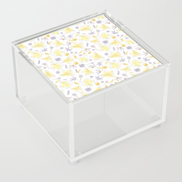Frangipani (Yellow & White) Acrylic Box