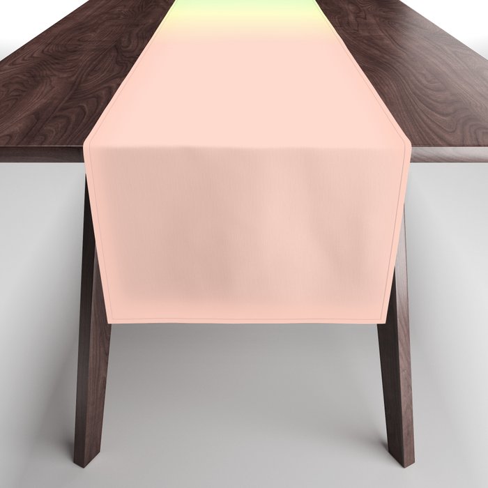 Rainbow Dust Soft Pastel Ombré Abstract Pattern with Blush Pink Table Runner