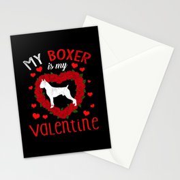 Dog Animal Hearts Day Boxer My Valentines Day Stationery Card