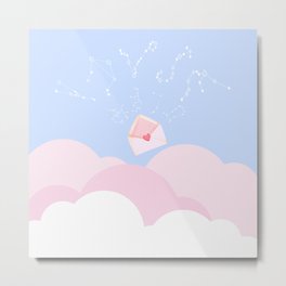 Zodiac signs and fluffy clouds soft aesthetics Metal Print | Constellations, Spring, Lovely, Pop, Pink, Graphicdesign, Blue, Candy, Stars, Cute 