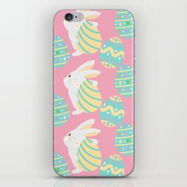 Colorful Pastel Easter Egg Rabbit Pattern iPhone Skin
