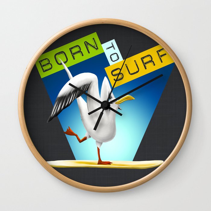 BORN to SURF Wall Clock
