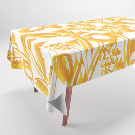 Arol - Floral Minimalsitic Colorful Flower Art Design Pattern in Yellow Tablecloth