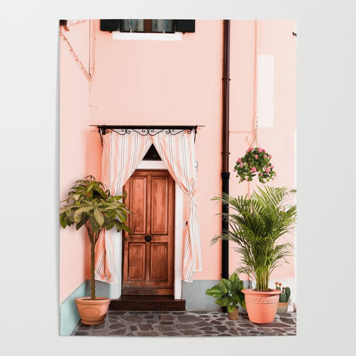 Santorini, Welcome in my Pink Home Poster