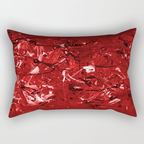 Abstract #446 Red Chaos Rectangular Pillow