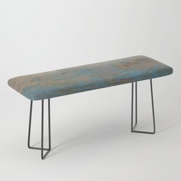 old blue wooden board Bench