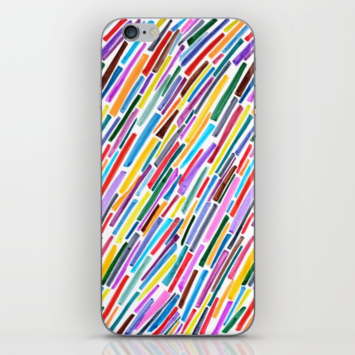 Colorful Diagonal Slash Stripes Pattern iPhone Skin