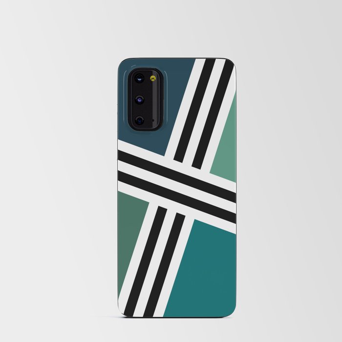 Abstract geometry - green and blue Android Card Case
