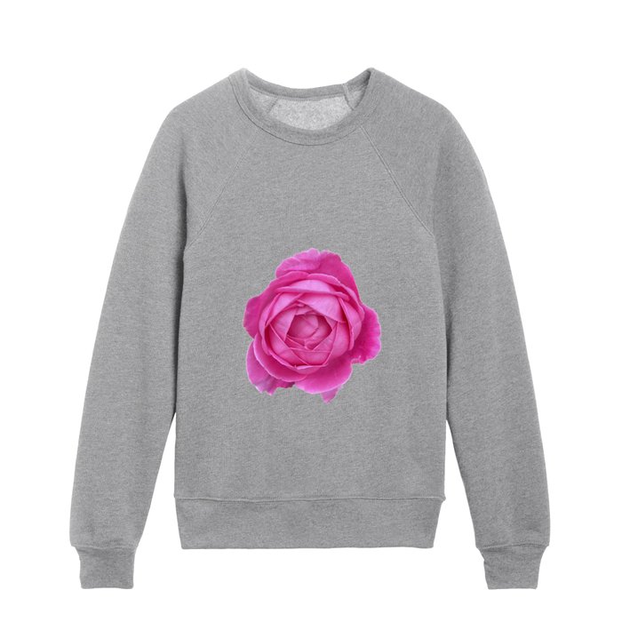 Bright Pink Rose Kids Crewneck