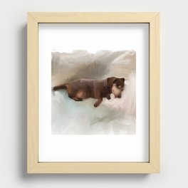 Flo the sleeping dachshund Recessed Framed Print