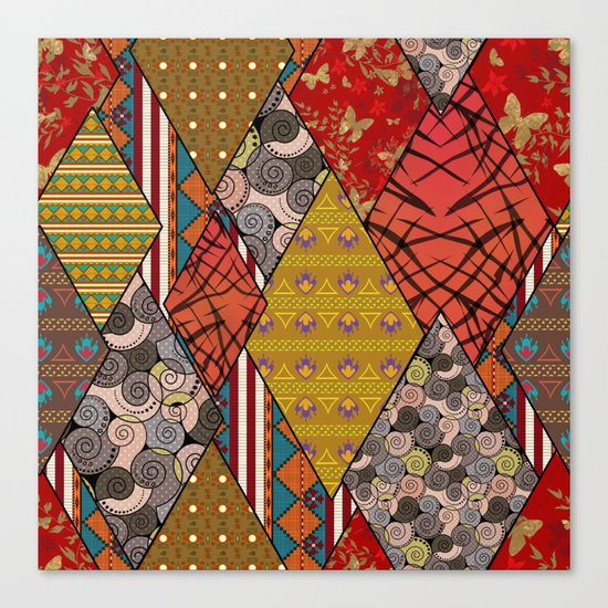 Rustic . Patchwork . Canvas Print