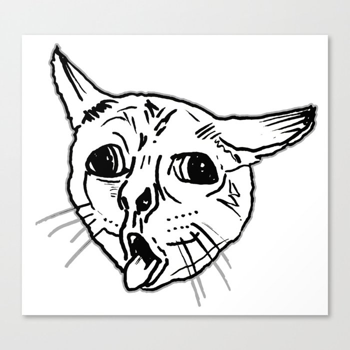 Ugly Coughing Cat Meme Canvas Print By Urbanart Society6