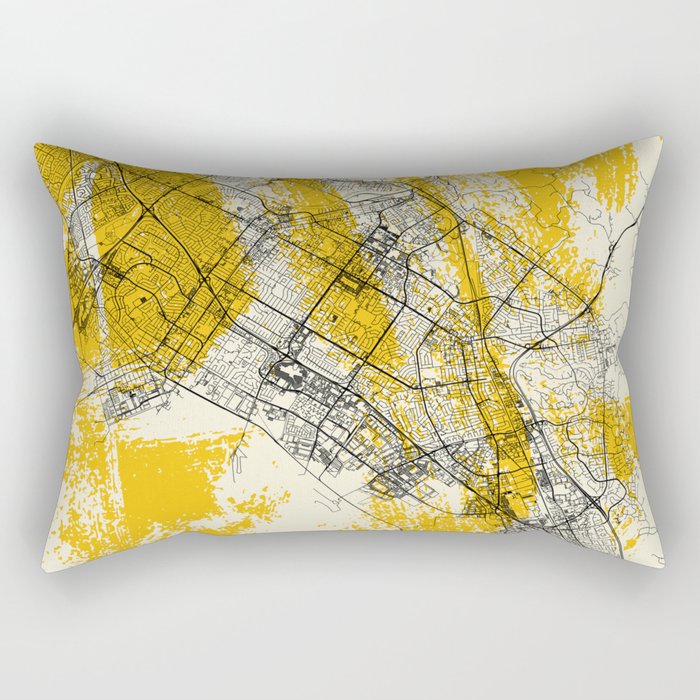 Fremont - USA - City Map in Yellow Rectangular Pillow