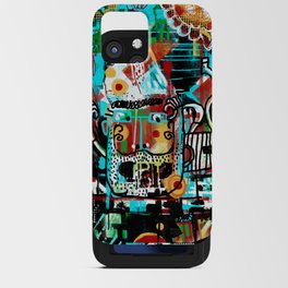 Grungy cool bearded guy. Abstract graffiti painting iPhone Card Case