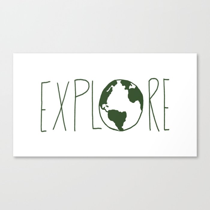 Explore the Globe - Dark Green Canvas Print