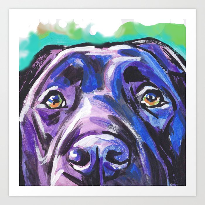 Black Labrador Retriever Dog Pop Art By Lea Art Print By Wilddogs
