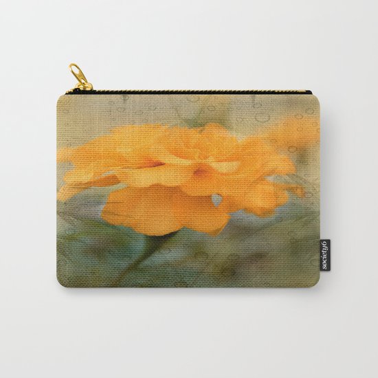 Orange Marigold Raindrop Abstract Carry-All Pouch