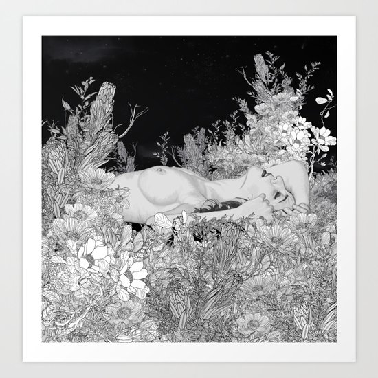 Lie down in darkness Art Print