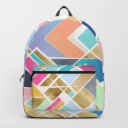 Modern Gold Geometric Colorful Design Backpack