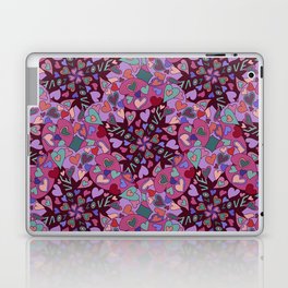 pattern with mandalas of hearts and text love Laptop & iPad Skin