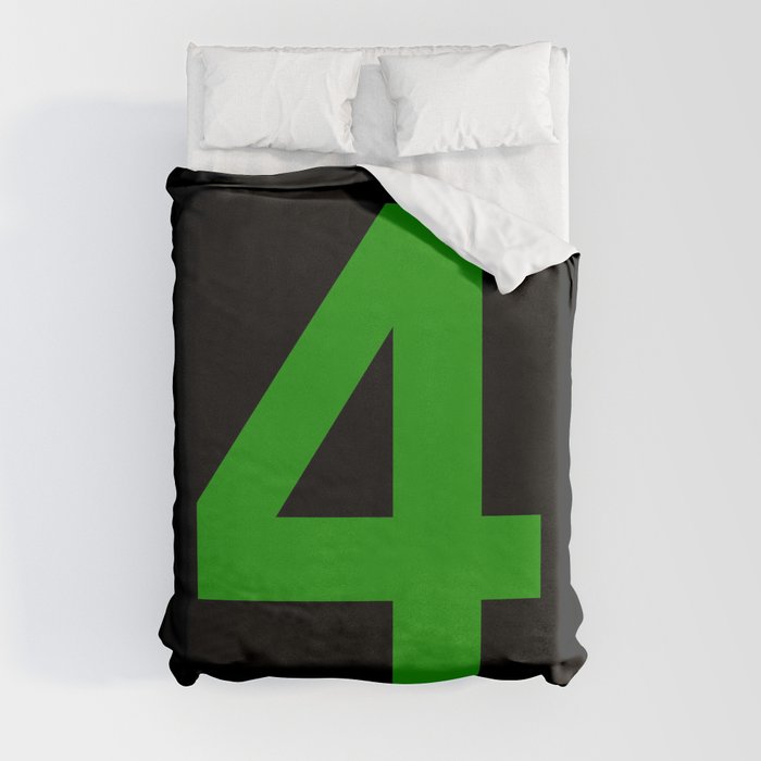 Number 4 (Green & Black) Duvet Cover