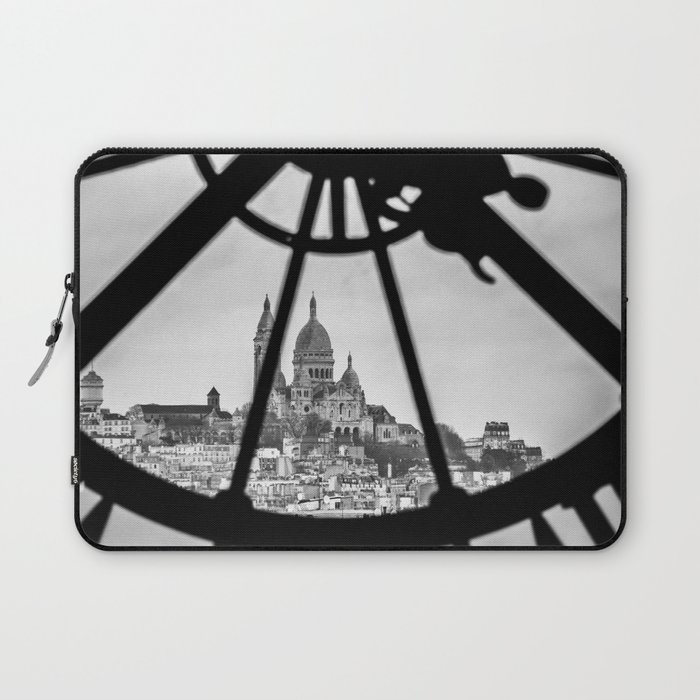 Montmartre, Paris France cityscape skyline black and white photograph - photography - photographs wall decor Laptop Sleeve