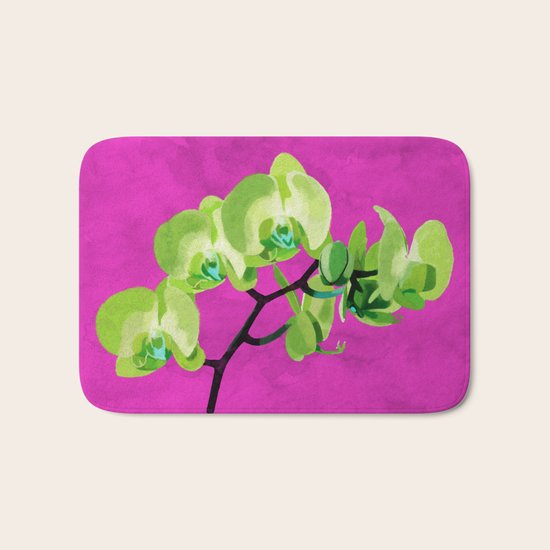 Orchid, green Bath Mat