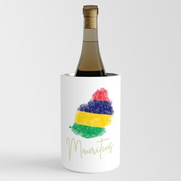 Mauritius island flag in the indian ocean Wine Chiller