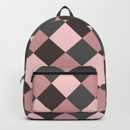 Brown pink plaid Backpack
