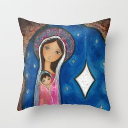 Nativity Star III by Flor Larios Throw Pillow