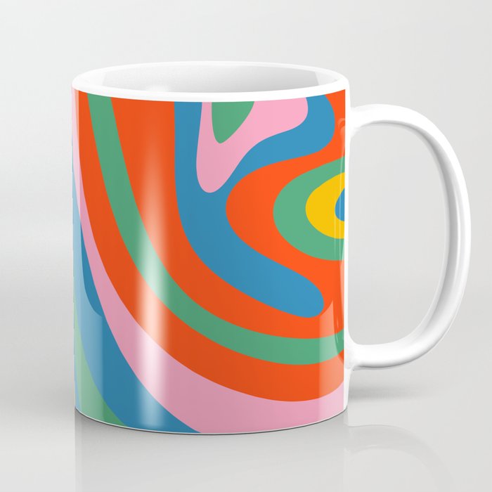 New Groove Retro Swirl Colorful Rainbow Abstract Pattern Coffee Mug
