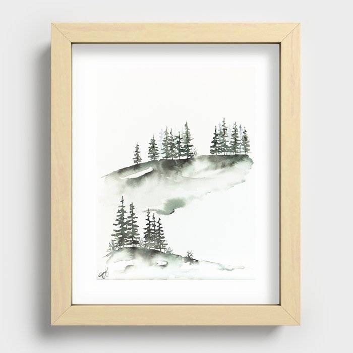 Through Trees Recessed Framed Print