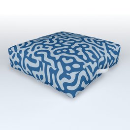 Blue Tones Turing Pattern Outdoor Floor Cushion | 80S, Retrodecor, Trippy, Childhood, Morphogenesis, Vintage, Groovy, Geo, Millennials, Wallpaper 