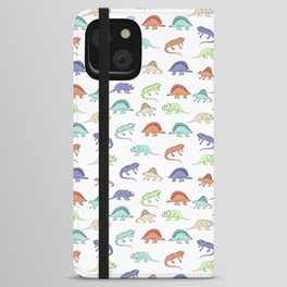 Different colourful dinosaurs iPhone Wallet Case