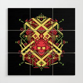 Undead Music Lover Design (red) Wood Wall Art