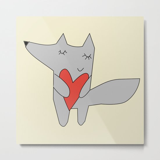 Fox in love Metal Print