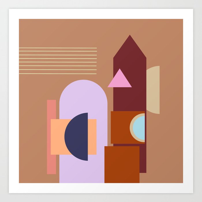 Home Sweet Home modern abstract illustration  Art Print