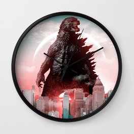 Godzilla City Fantasy Wall Clock
